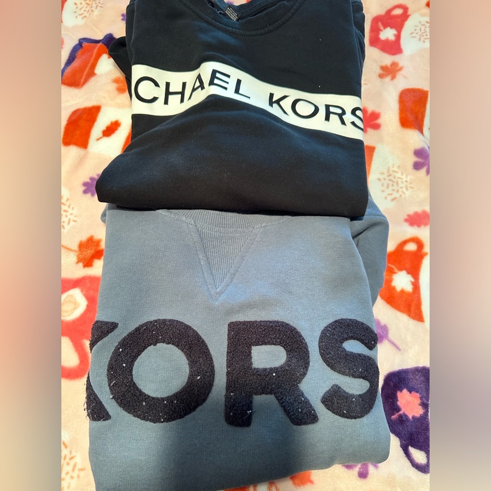 Michael Kors Black (large) and Blue (medium) crewneck bundle